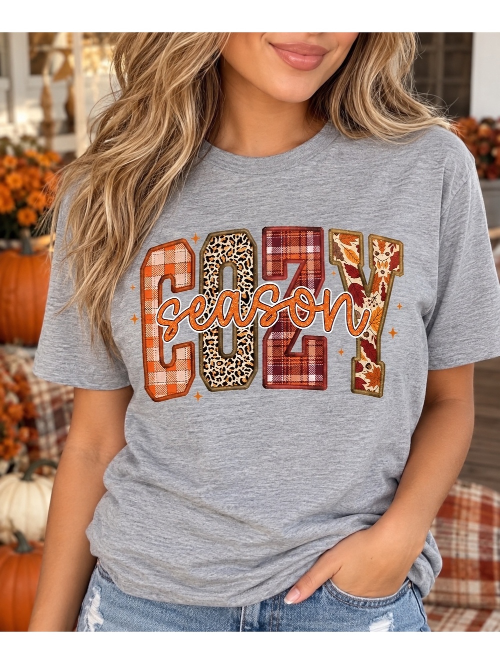 Cozy Season Graphic Short Sleeve T-Shirt for Women